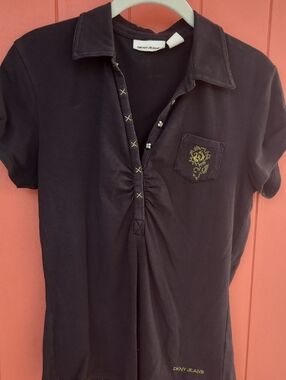 DKNY Navy Tee with White Logo Tag